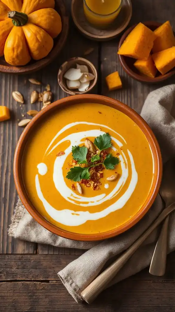 creamy pumpkin coconut soup