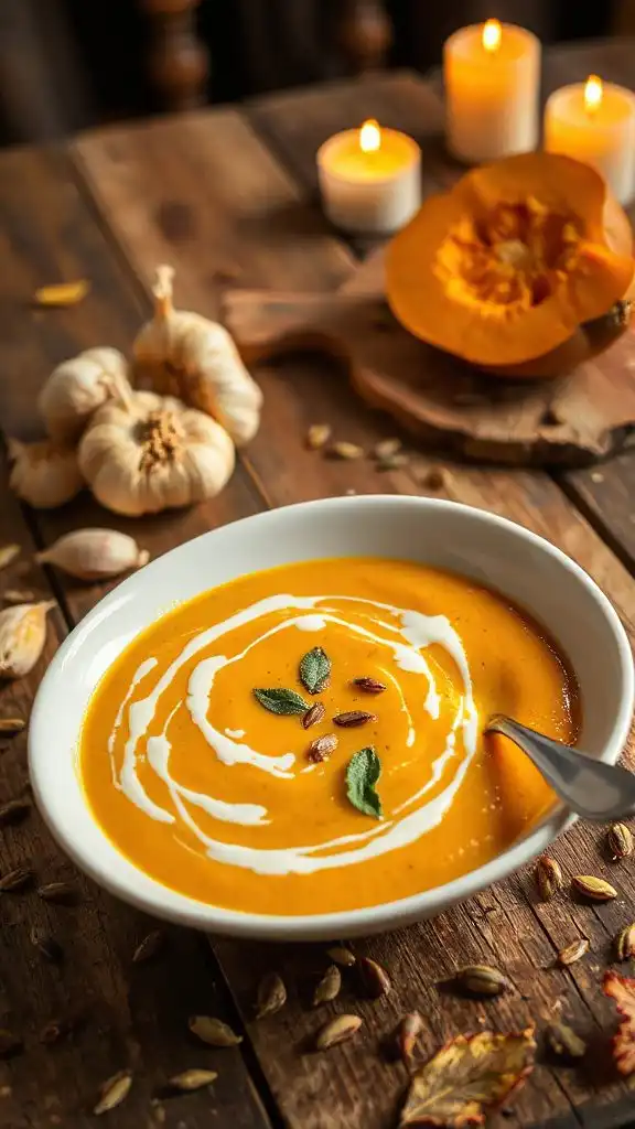 creamy pumpkin garlic soup