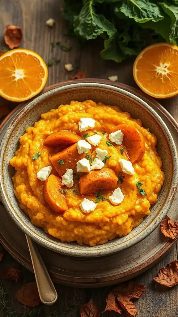 creamy pumpkin goat cheese risotto
