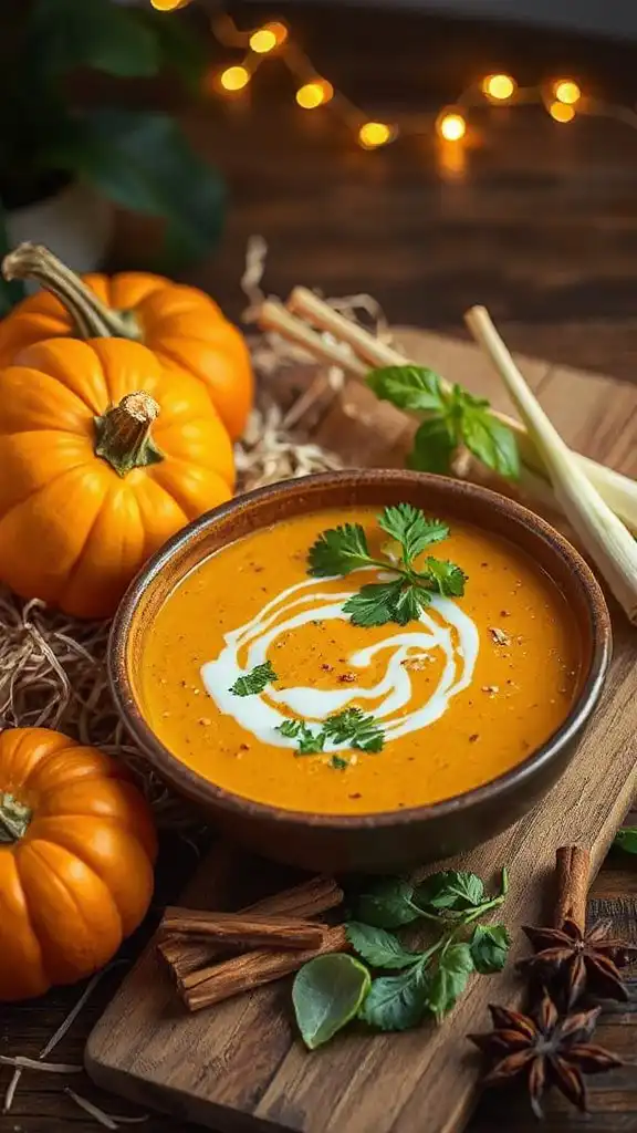 creamy pumpkin lemongrass soup