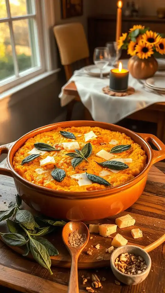 creamy pumpkin sage casserole