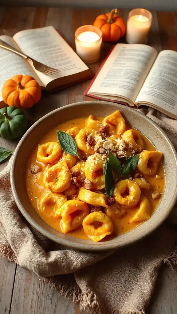 creamy pumpkin tortellini bake