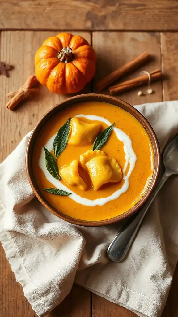 creamy pumpkin tortellini soup