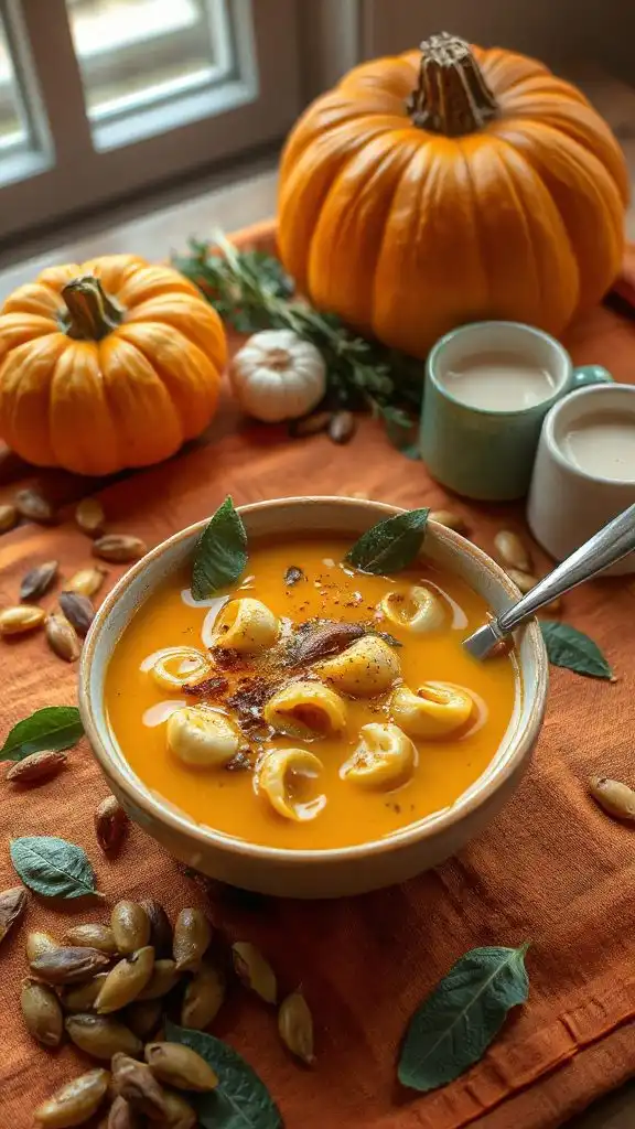 creamy pumpkin tortellini soup