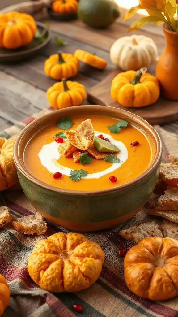 creamy pumpkin tortilla soup