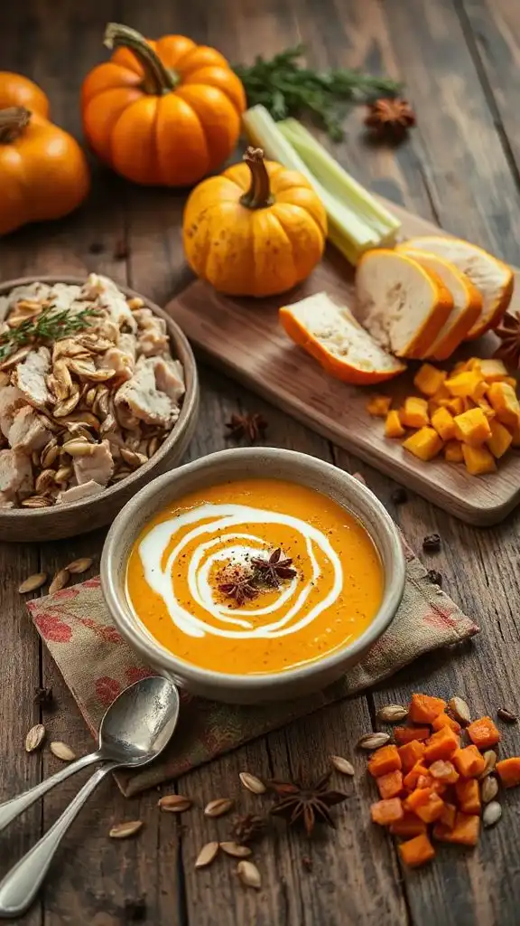 creamy pumpkin turkey soup