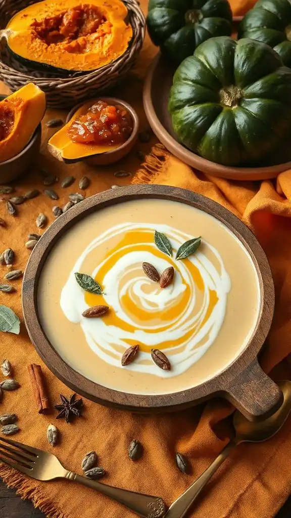 creamy roasted acorn squash soup