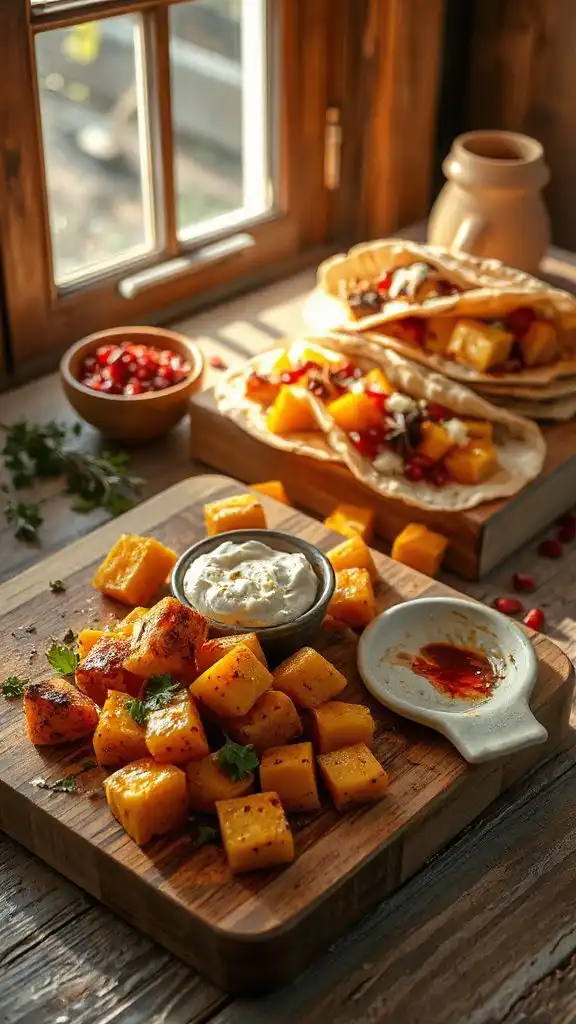 creamy roasted butternut squash tacos