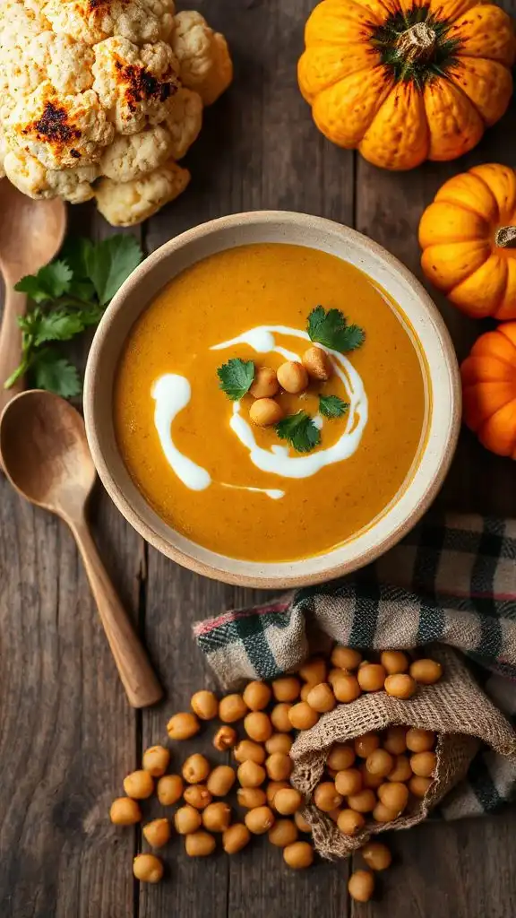 creamy roasted cauliflower soup