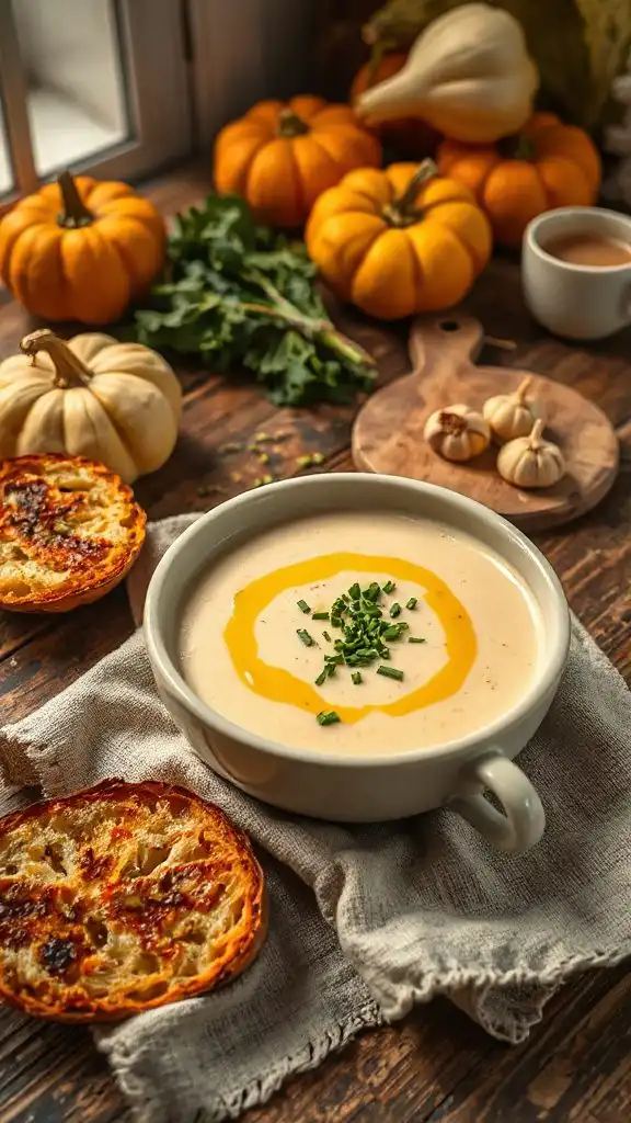creamy roasted cauliflower soup