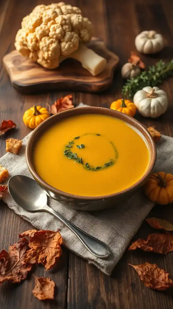 creamy roasted cauliflower soup