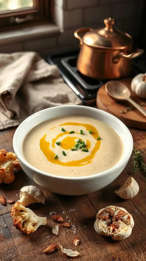 creamy roasted cauliflower soup