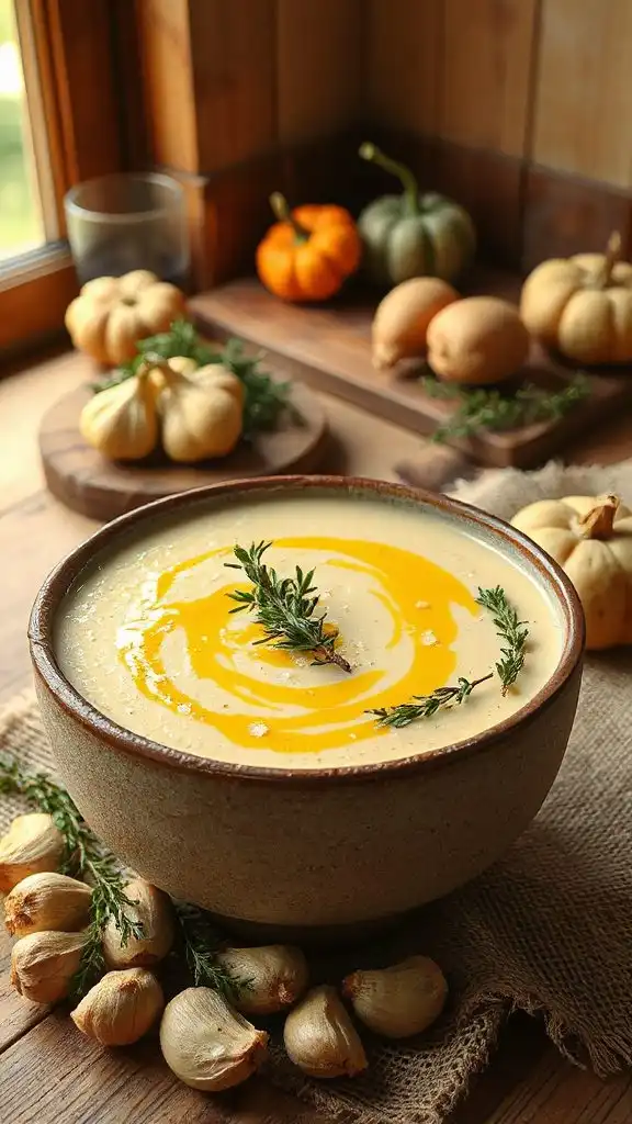 creamy roasted garlic soup