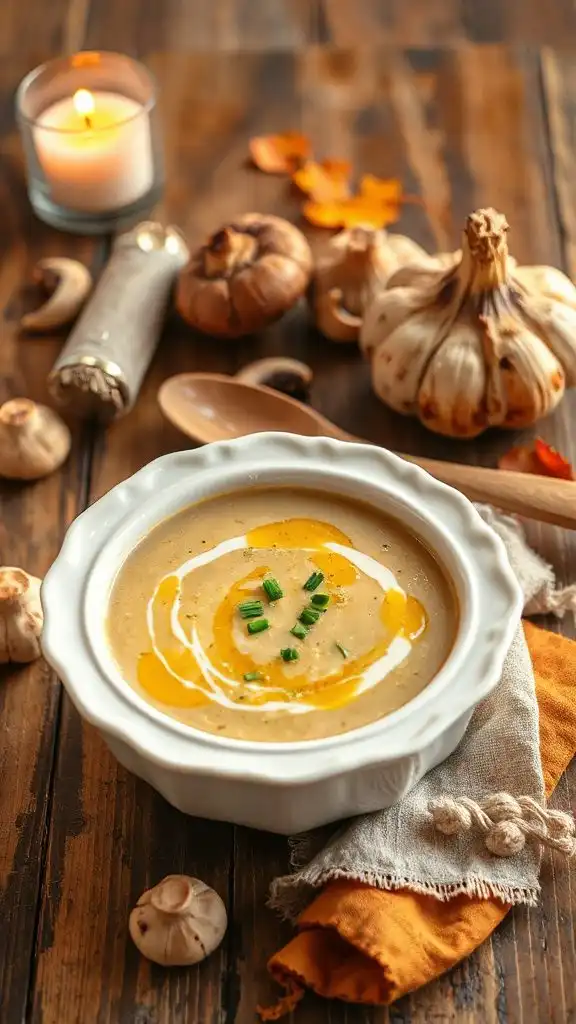 creamy roasted garlic soup