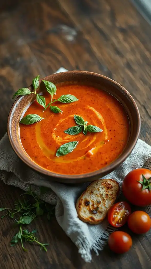 creamy roasted garlic tomato soup