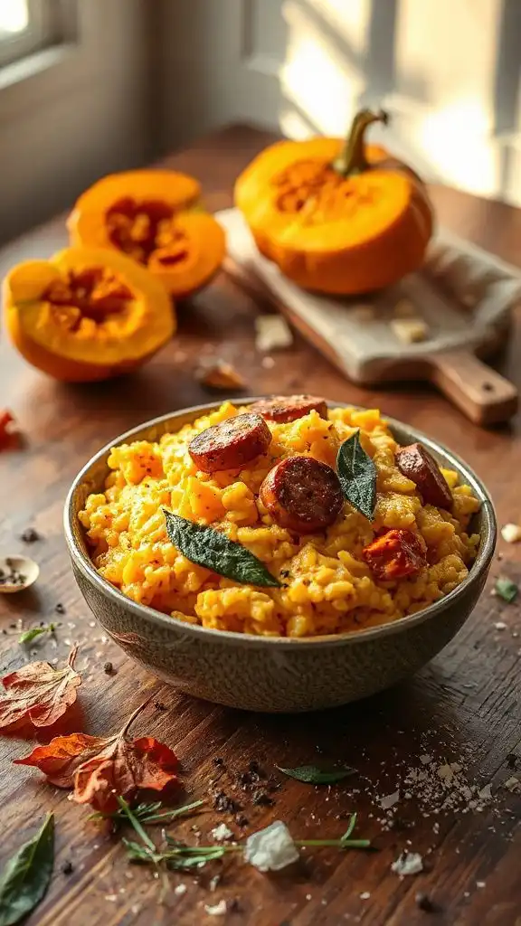 creamy sausage pumpkin risotto