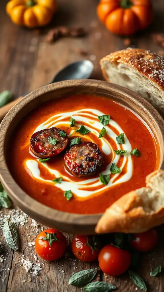 creamy sausage tomato bisque