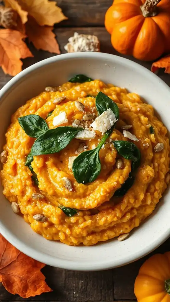 creamy spinach pumpkin risotto