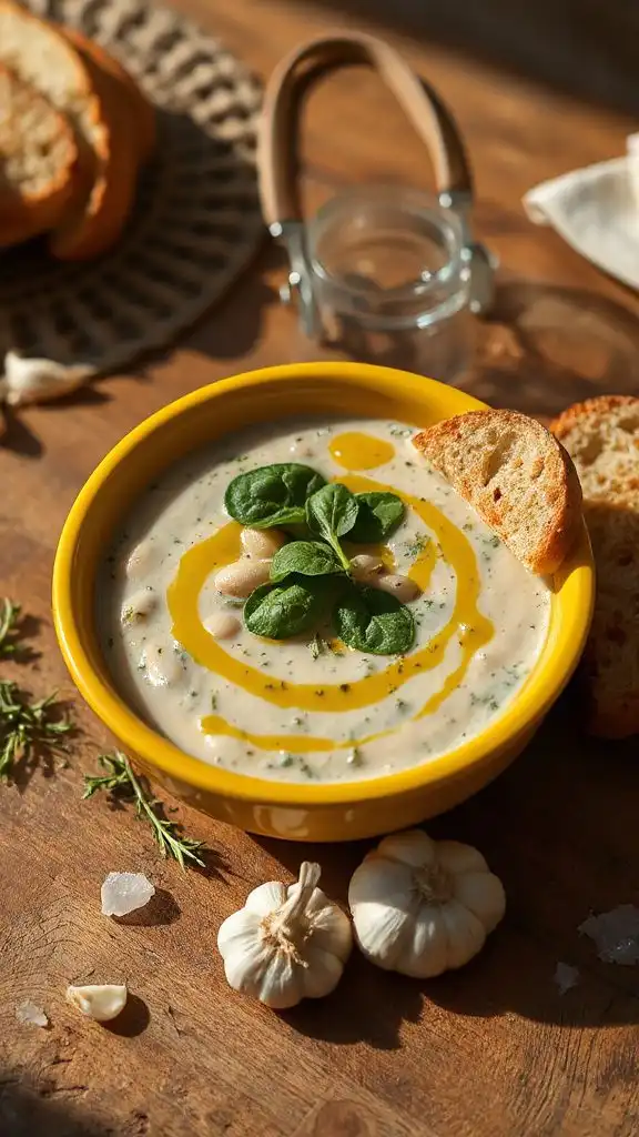 creamy spinach white bean soup