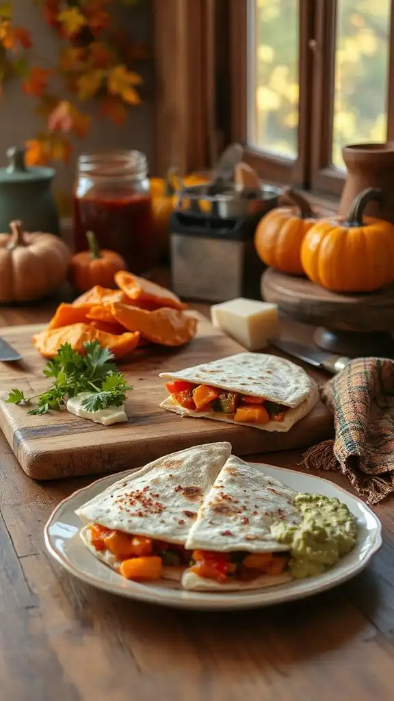 creamy sweet potato quesadillas