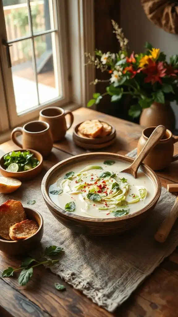 creamy thai cabbage soup