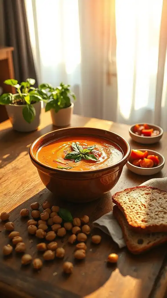 creamy tomato chickpea soup