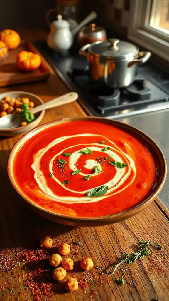 creamy tomato chickpea soup