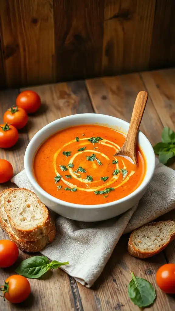 creamy tomato spinach soup