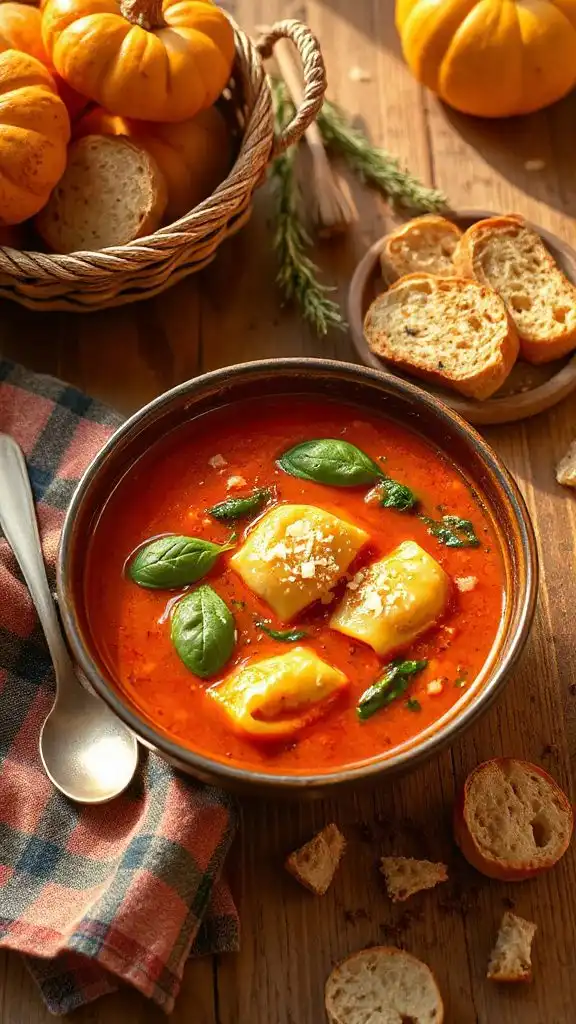 creamy tomato tortellini soup