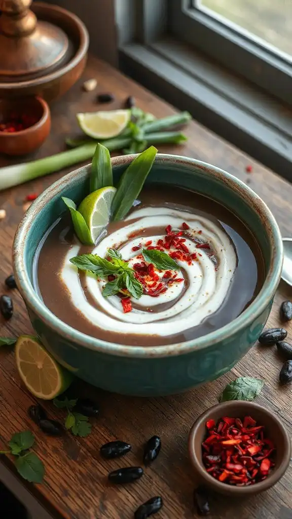 creamy vegan black bean soup