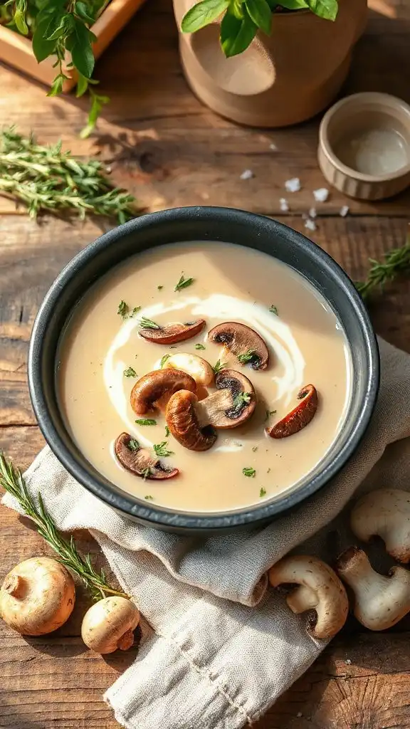 creamy vegan mushroom soup