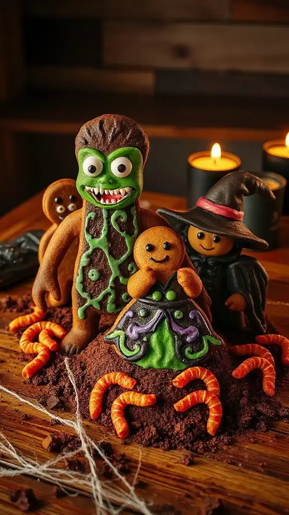 creepy halloween gingerbread cookies
