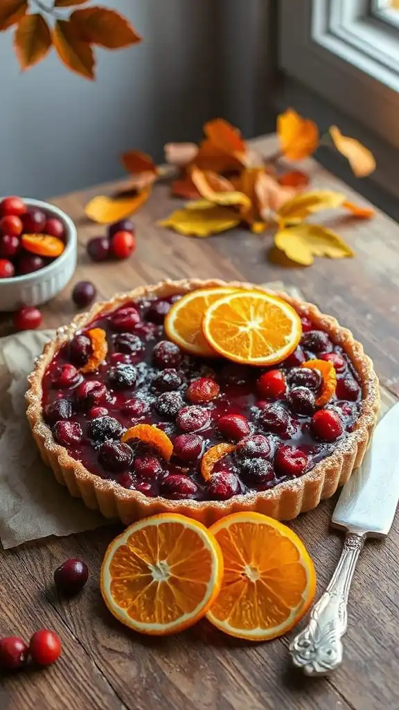crisp tart with cranberries