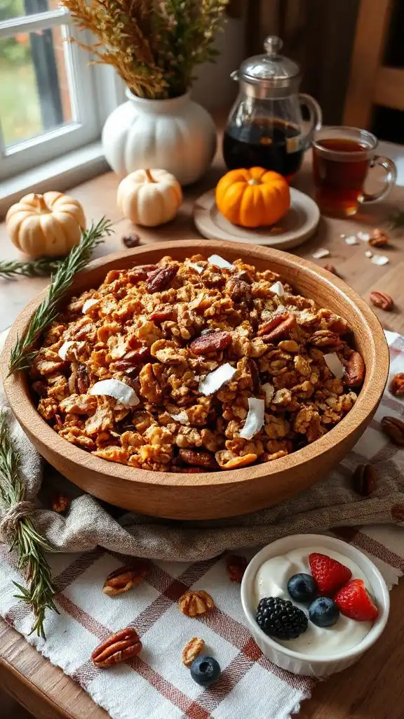 crispy coconut pecan granola