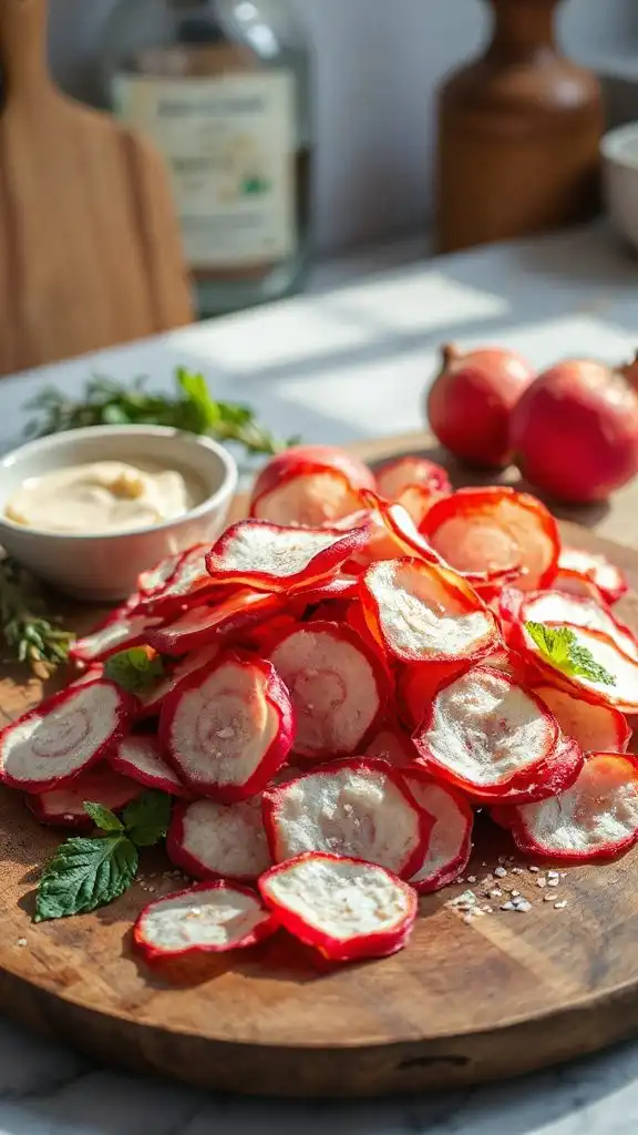 crispy tangy radish chips