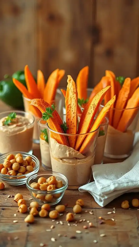 crunchy carrot hummus cups