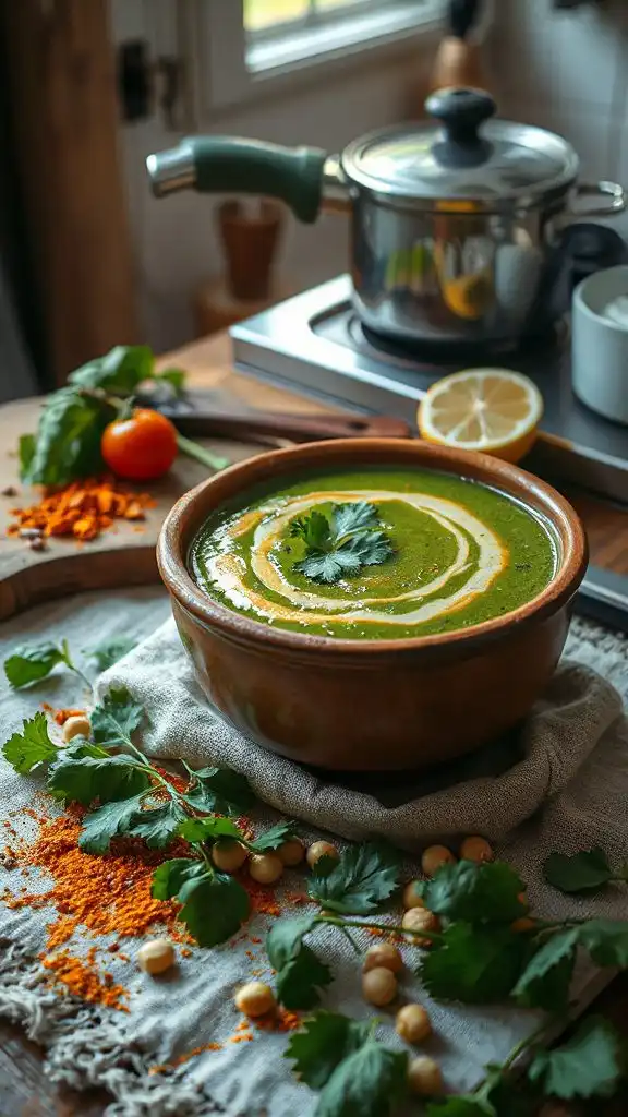 curried coconut spinach soup curried coconut spinach soup