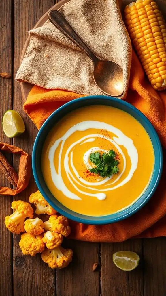 curried corn cauliflower soup