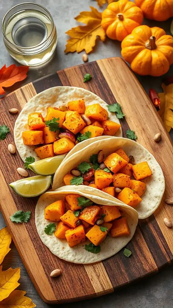 curry spiced butternut squash tacos