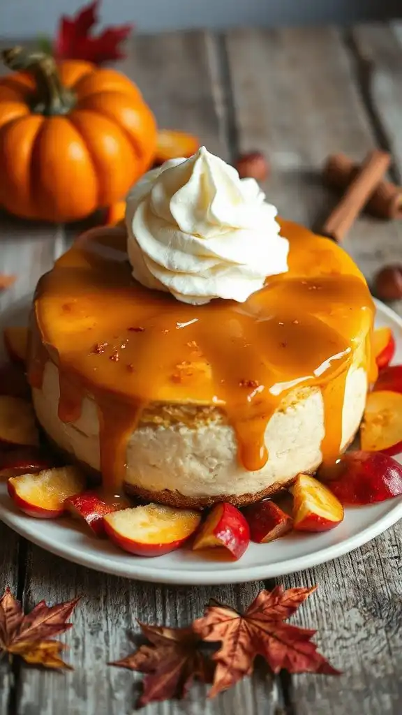 decadent caramel maple cheesecake