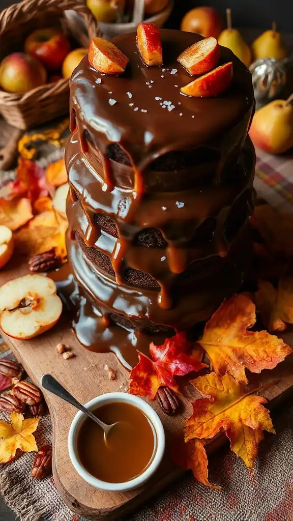 decadent chocolate caramel cake