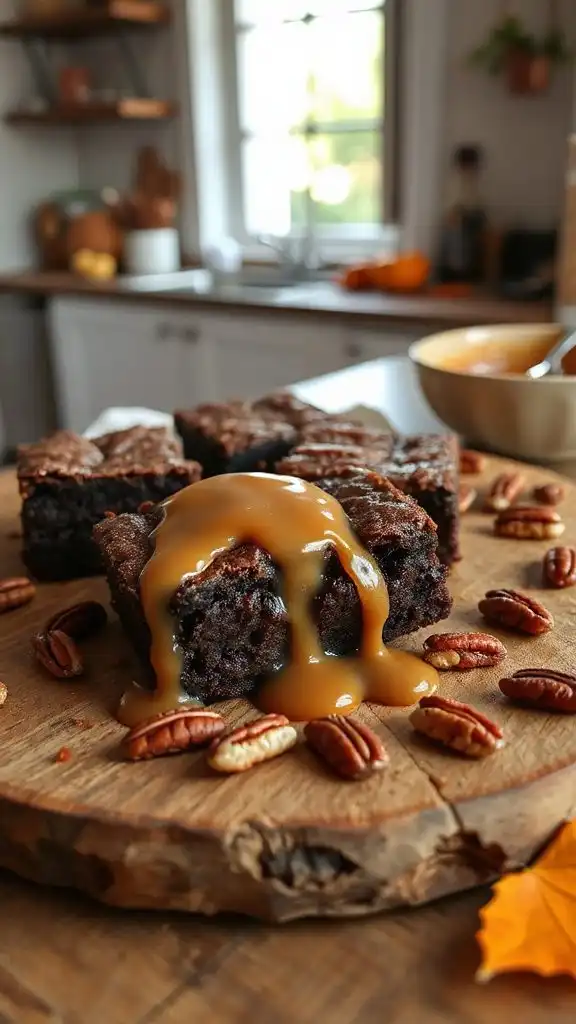 decadent maple caramel brownies