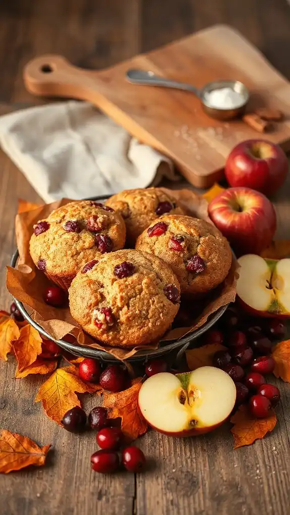 delicious apple cranberry muffins