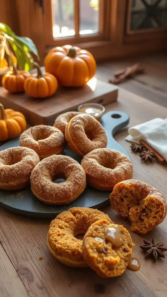 delicious autumn pumpkin donuts