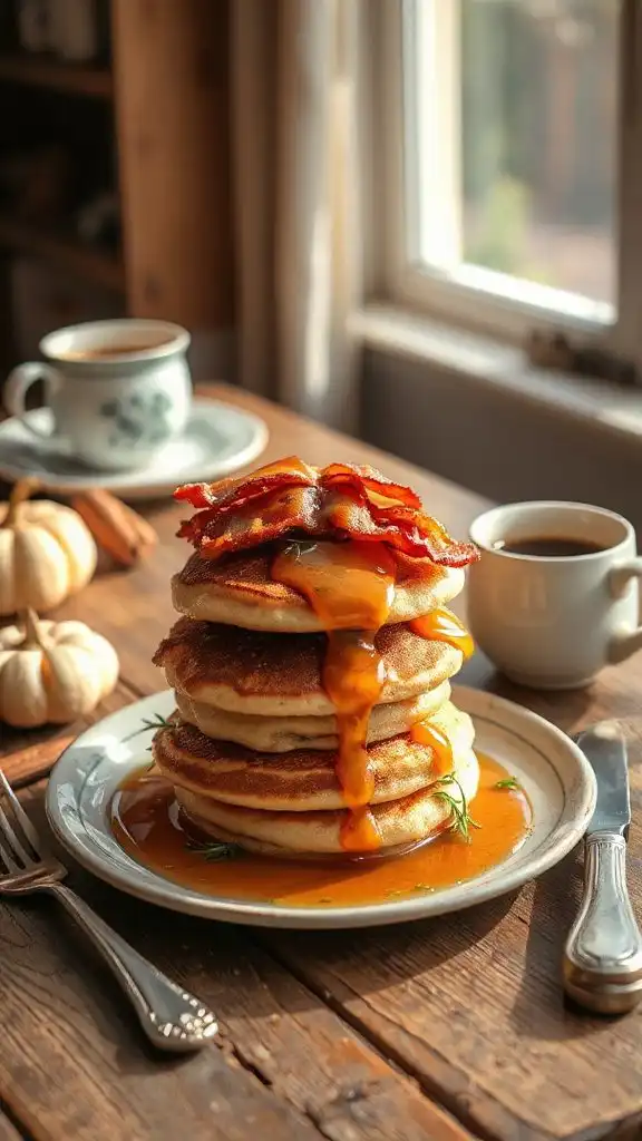 delicious maple bacon pancakes