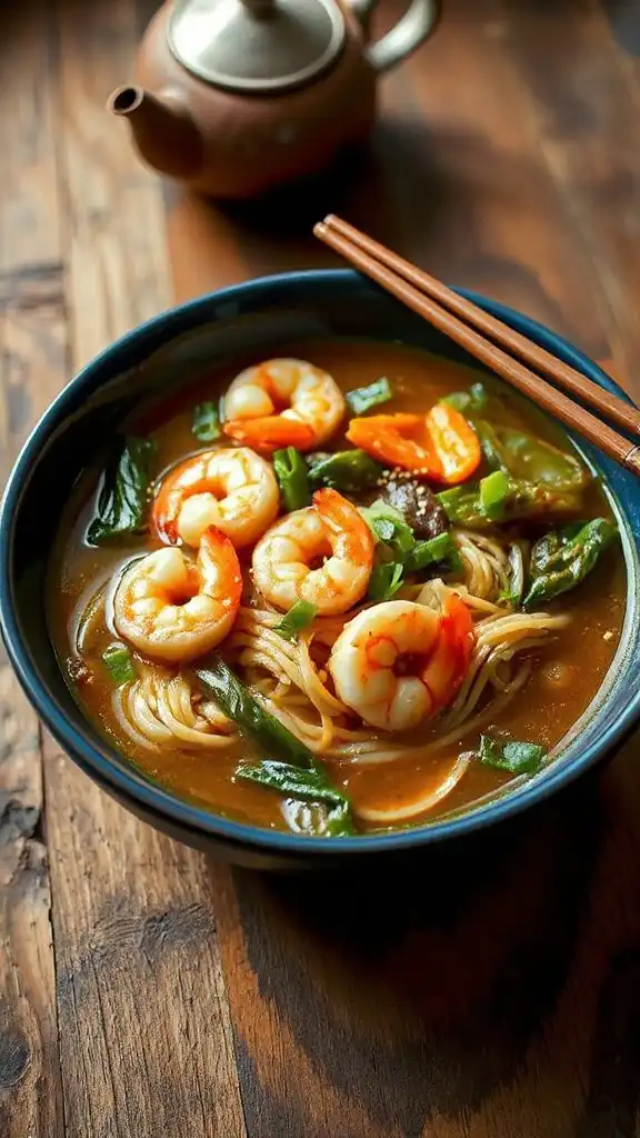 delicious shrimp noodle soup