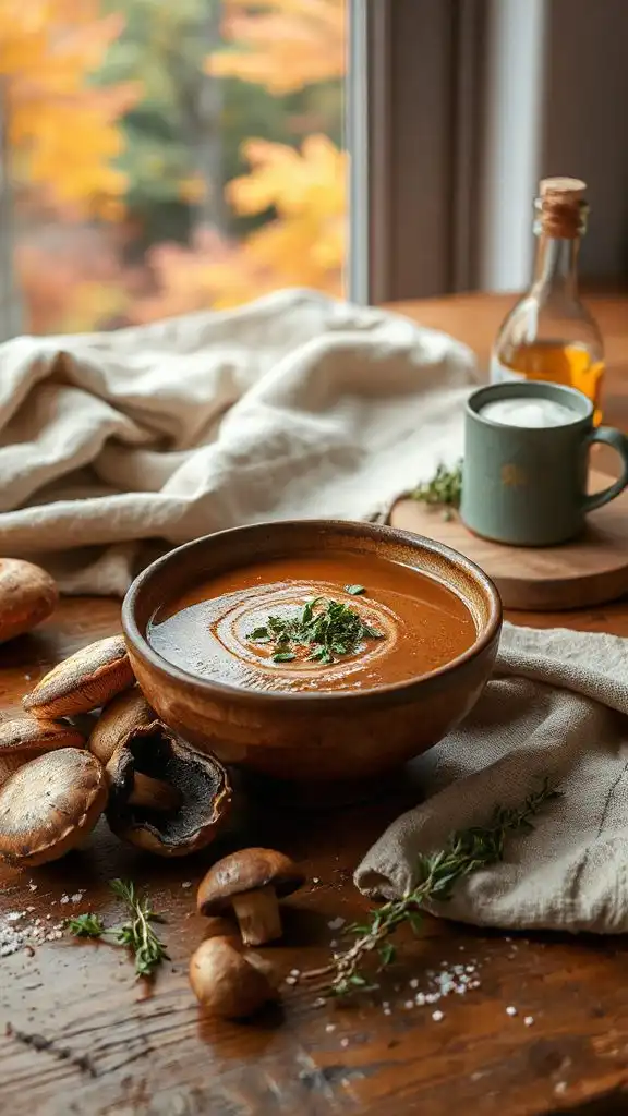 earthy mushroom thyme soup