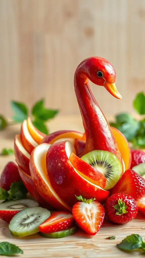 elegant apple swan decoration