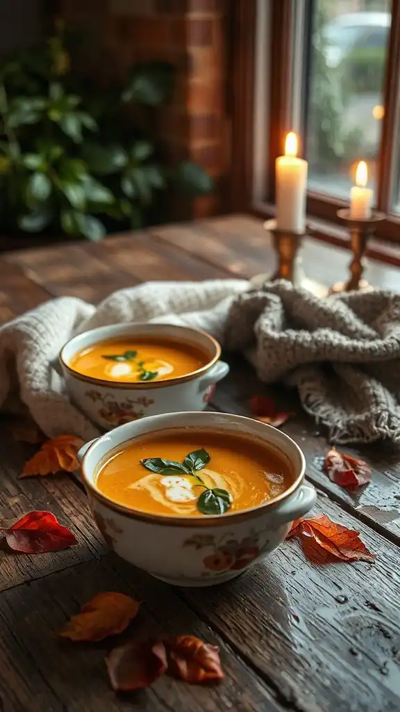 elegant soup in porcelain