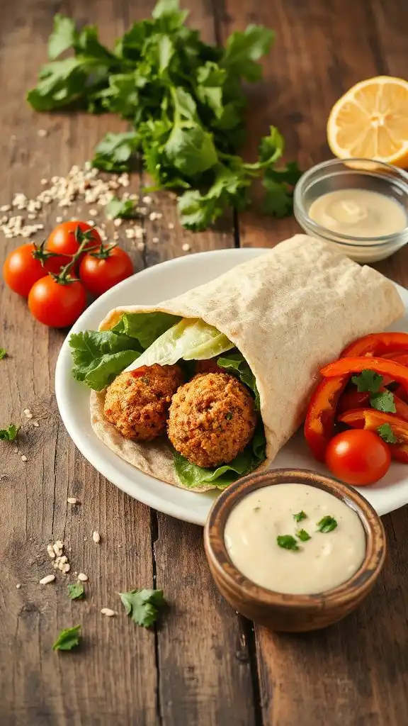 falafel wrap with tahini